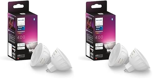 Philips Hue White Ambiance & Color MR16 LED Lampe 4er Pack, dimmbare LED Lampe für das Hue Lichtsystem mit 16 Mio. Farben, smarte Lichtsteuerung über Sprache und App Philips Hue White Ambiance & Color MR16 LED Lampe 4er Pack, dimmbare LED Lampe für das Hue Lichtsystem mit 16 Mio. Farben, smarte Lichtsteuerung über Sprache und App von Philips Hue