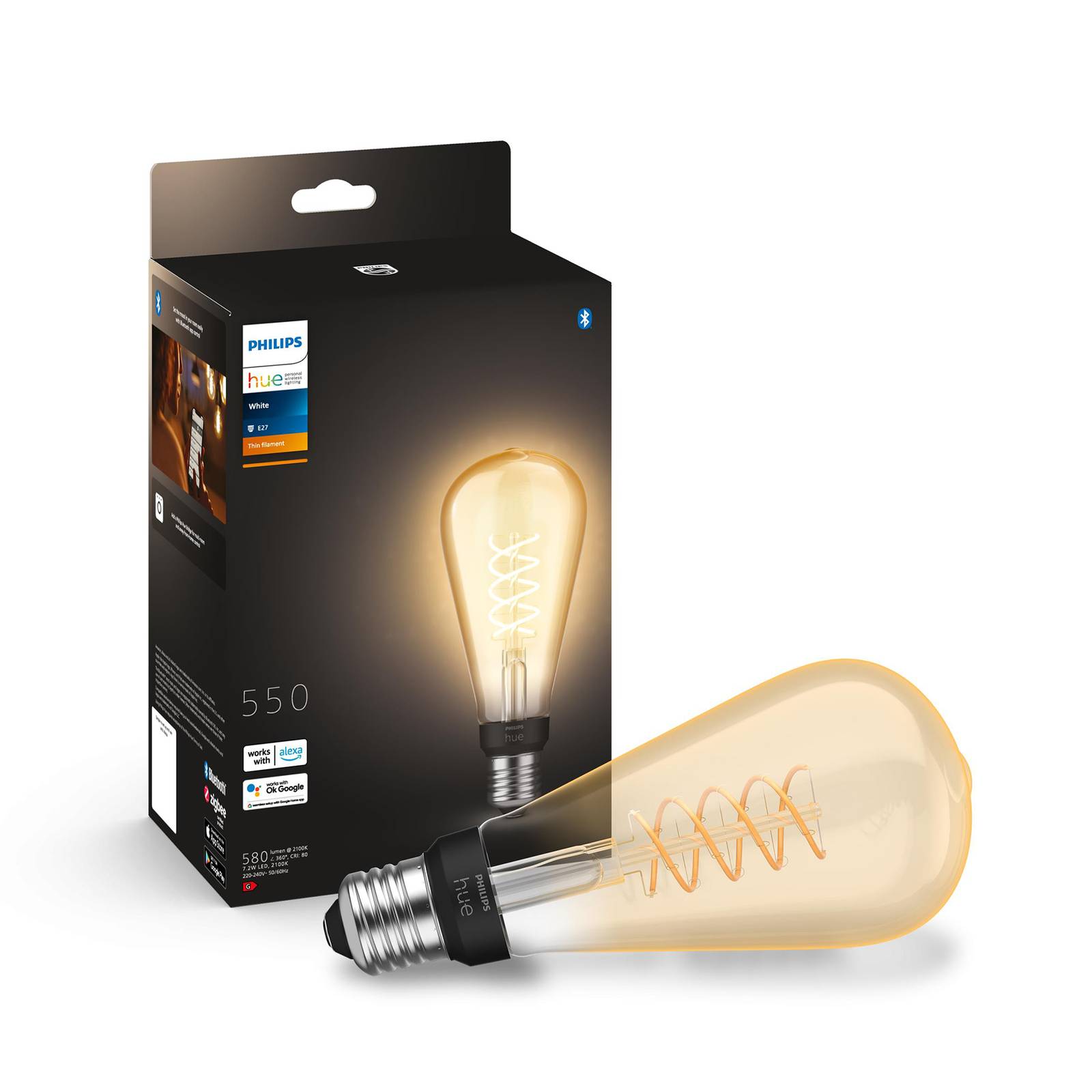 Philips Hue White E27 7W Filament ST72 550lm von Philips Hue