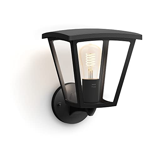 Philips Hue Inara Wandlamp - Warmwit Licht - IP44 Waterbestendige Muurlamp - Dimbaar - Buitenverlichting - Verbind met Hue Bridge - Werkt met Alexa en Google Home - Zwart von Philips Hue