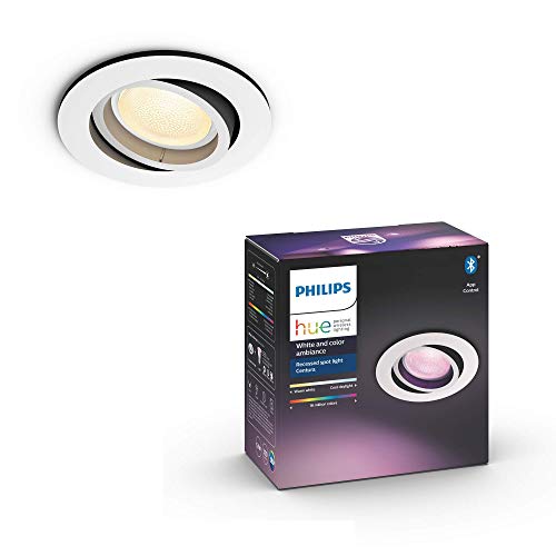 Philips Hue White & Color Ambiance Centura Einbauspot rund weiß 230lm, dimmbar, 16 Mio. Farben, steuerbar via App, kompatibel mit Amazon Alexa (Echo, Echo Dot) von Philips Hue