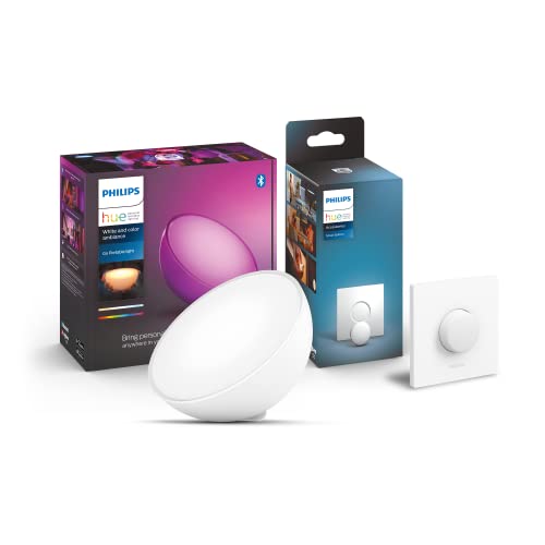 Philips Hue White & Col. Amb. LED Tischleuchte Go inkl. Smart Button, dimmbar, 16 Mio. Farben, steuerbar via App, kompatibel mit Amazon Alexa (Echo, Echo Dot) von Philips Hue