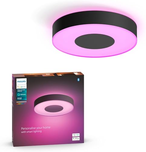 Philips Hue White & Col. Amb. Xamento Deckenleuchte, schwarz, 16 Mio. Farben, dimmbar, steuerbar via App, kompatibel mit Amazon Alexa (Echo, Echo Dot) von Philips Hue