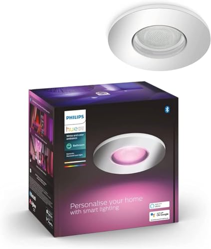 Philips Hue White & Color Ambiance Xamento Einbauspot silber Einzelpack 230lm, bis zu 16 Mio. Farben, dimmbar, steuerbar via App, kompatibel mit Amazon Alexa (Echo, Echo Dot) von Philips Hue