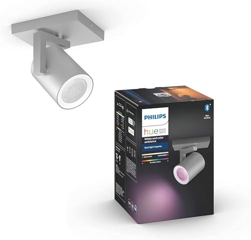 Philips Hue White & Color Ambiance 1 flg. Spot Argenta aluminium 230lm, dimmbar, 16 Mio. Farben, steuerbar via App, kompatibel mit Amazon Alexa (Echo, Echo Dot) von Philips Hue