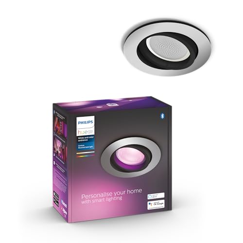 Philips Hue White & Color Ambiance Centura runde Einbauspots 1er Pack (1.050 lm), dimmbare Deckenlampen mit 16 Mio. Farben, smarte Lichtsteuerung über Sprache und App, aluminium, neue Generation Philips Hue White & Color Ambiance Centura runde Einbauspots 1er Pack (1.050 lm), dimmbare Deckenlampen mit 16 Mio. Farben, smarte Lichtsteuerung über Sprache und App, aluminium, neue Generation von Philips Hue