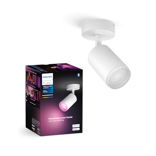 Philips Hue White & Color Ambiance Fugato 1er Spot, weiß 1x350lm, dimmbar, 16 Mio. Farben, steuerbar via App, kompatibel mit Amazon Alexa (Echo, Echo Dot), neue Generation von Philips Hue