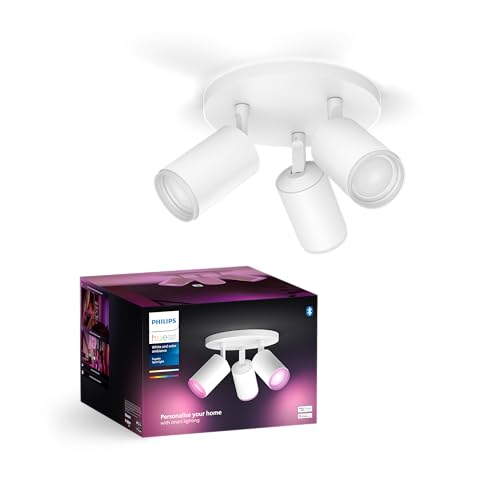 Philips Hue White & Color Ambiance Fugato Spot 3 flg. weiß 3x350lm, dimmbar, 16 Mio. Farben, steuerbar via App, kompatibel mit Amazon Alexa (Echo, Echo Dot) von Philips Hue