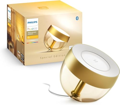 Philips Hue White & Color Ambiance Iris Tischleuchte Special Edition Gold 520lm, dimmbar, 16 Mio. Farben, steuerbar via App, kompatibel mit Amazon Alexa (Echo, Echo Dot) von Philips Hue