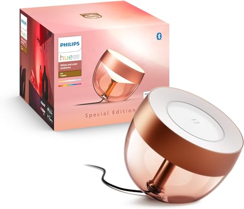 Philips Hue White & Color Ambiance Iris Tischleuchte Special Edition Kupfer 520lm, dimmbar, 16 Mio. Farben, steuerbar via App, kompatibel mit Amazon Alexa (Echo, Echo Dot) von Philips Hue