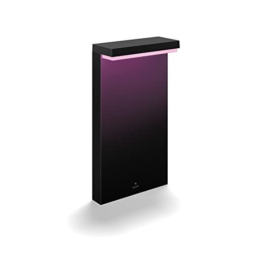 Philips Hue White & Color Ambiance Nyro Outdoor Sockelleuchte (1.020 lm), dimmbare Gartenlampe für das Hue Lichtsystem mit 16 Mio. Farben, smarte Lichtsteuerung über Sprache oder App, schwarz von Philips Hue