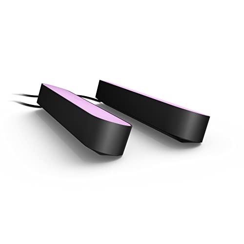 Philips Hue White & Color Ambiance Play Lightbar 2er Pack Basis-Set (500 lm), dimmbare LED-Lightbar für das Hue Lichtsystem mit 16 Mio. Farben, smarte Lichtsteuerung über Sprache oder App, schwarz von Philips Hue