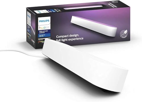 Philips Hue White & Color Ambiance Play Lightbar Basis-Set (500 lm), dimmbare LED-Lightbar für das Hue Lichtsystem mit 16 Mio. Farben, smarte Lichtsteuerung über Sprache oder App, weiß von Philips Hue