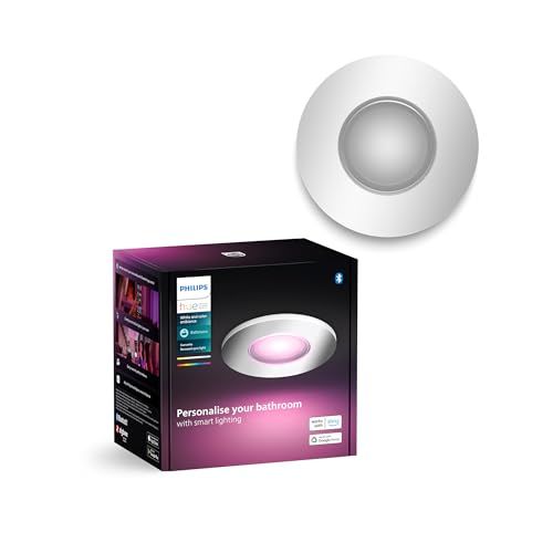 Philips Hue White & Color Ambiance Xamento Einbauspots 1er Pack (1.050 lm), dimmbare Badezimmerlampen mit 16 Mio. Farben, smarte Lichtsteuerung über Sprache und App, silber, neue Generation Philips Hue White & Color Ambiance Xamento Einbauspots 1er Pack (1.050 lm), dimmbare Badezimmerlampen mit 16 Mio. Farben, smarte Lichtsteuerung über Sprache und App, silber, neue Generation von Philips Hue