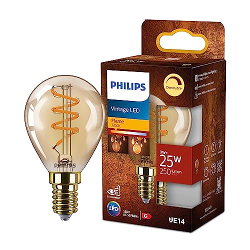 Philips LEDclassic E14 Lampe Gold, ersetzt 25W, warmweiß (2200 Kelvin), Dekolampe, dimmbar von Philips Leuchtmittel