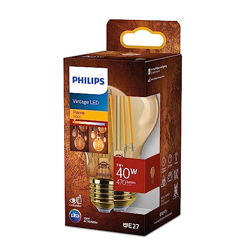 Philips LEDclassic E27 Lampe Gold, ersetzt 40W, warmweiß (1800 Kelvin), Dekolampe von Philips Leuchtmittel
