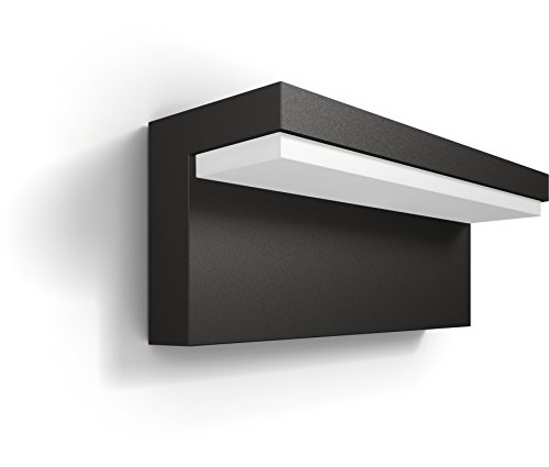 Philips Bustan Wandleuchten für den Außenbereich, 9 W, 4000 K Kaltweiß, wasserfest, anthrazit, IP44 wetterfest von Philips Lighting