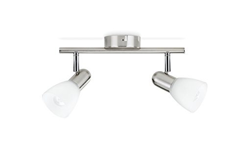 Philips E14 Essentials Jute Spot Bar/Tube Light, Nickel 2 Leuchtmittel nickel, Silber von Philips Lighting