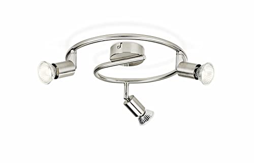 Philips Essentials Limbali Spot-Bar/Röhre (benötigt 3 x 50 W 230 V GU10 Leuchtmittel) für Innenbeleuchtung, Nickel von Philips Lighting