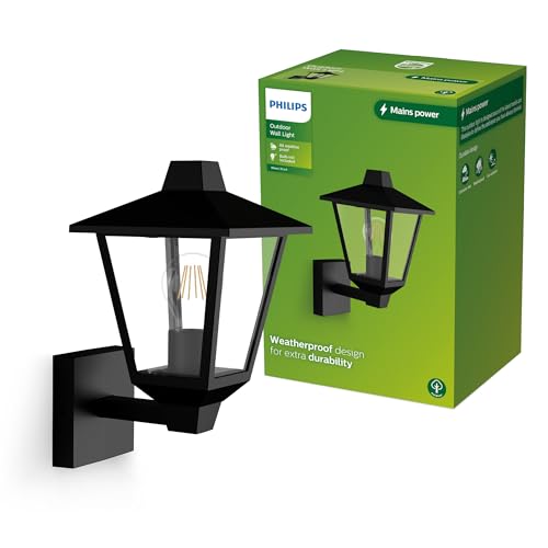 Philips Kinno Wandleuchte für den Außenbereich, Up-Light, ohne Sensor, Max. 25 Watt, E27-Fassung, Schwarz Philips Kinno Wandleuchte für den Außenbereich, Up-Light, ohne Sensor, Max. 25 Watt, E27-Fassung, Schwarz von Philips Lighting