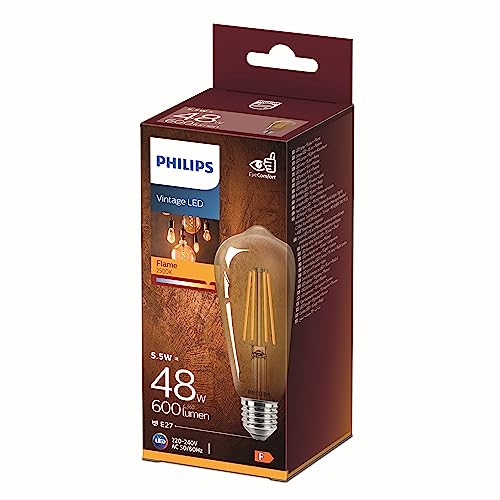Philips LED Classic E27 Vintage Lampe, 48 W, Vintage Dekolampe, gold, klar, warmweiß von Philips Lighting