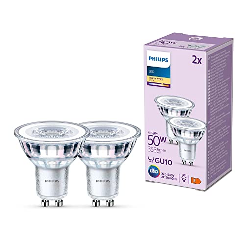 Philips LED Lampe ersetzt 50W, GU10 Reflektor, warmweißes Licht (2700 K), 355 Lumen, 2er pack von Philips Lighting