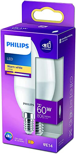 Philips LED Lampe mit 60W, E14 Sockel, warmweiß von Philips Lighting