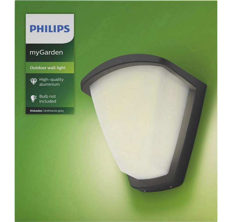 Philips Außen-Wandleuchte Philips LED Kiskadee 1738393PN Außenwandleuchte LED E27 42 W Anthrazi von Philips