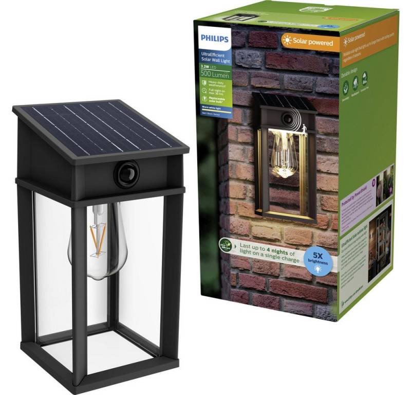 Philips Lighting LED Solarleuchte Philips LED Geri 929004632601 Solar-Außenwandleuchte 3.2 W Warmweiß von Philips Lighting