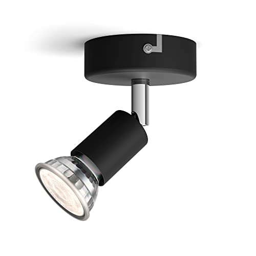 Philips Limbali 1-er Deckenspot (50 W), praktische Deckenleuchte mit flexiblem Spot, GU10 Leuchte ohne Leuchtmittel, schwarz von Philips Lighting