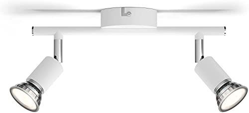 Philips Limbali 2-er Deckenspots (50 W), praktische Deckenleuchte mit zwei flexiblen Spots, GU10 Leuchte ohne Leuchtmittel, weiß von Philips Lighting