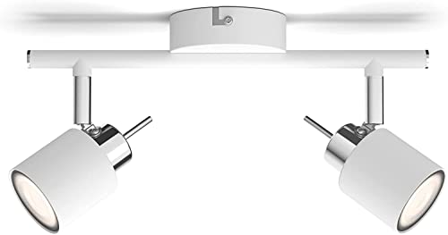Philips Meranti 2-er Deckenspots (35 W), elegante Deckenleuchte mit zwei flexiblen Spots, GU10 Leuchte ohne Leuchtmittel, weiß von Philips Lighting
