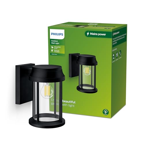 Philips Outdoor Bellini Wandleuchte rund, max. 25W, exkl. Leuchtmittel, IP44 wetterfest, schwarz von Philips lighting