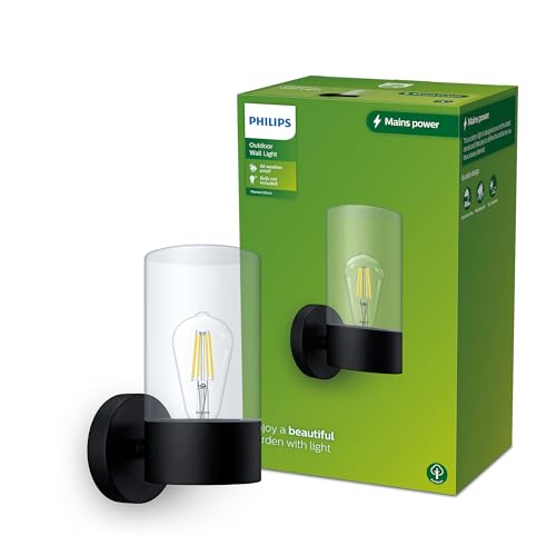 Philips Outdoor Flareon Wandleuchte rund, max. 25W, exkl. Leuchtmittel, IP44 wetterfest, schwarz von Philips Lighting