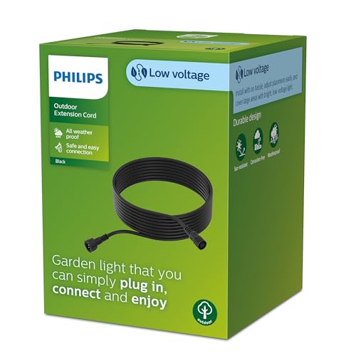 Philips Outdoor Niedervolt Verlängerungskabel 10 Meter, 24V, IP67 wasserfest, schwarz Philips Outdoor Niedervolt Verlängerungskabel 10 Meter, 24V, IP67 wasserfest, schwarz von Philips Lighting