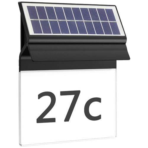Philips Outdoor Solar Enkara Wandleuchte mit Hausnummer, 0,2W, Tageslichtsensor, 2700 Kelvin, schwarz von Philips Lighting