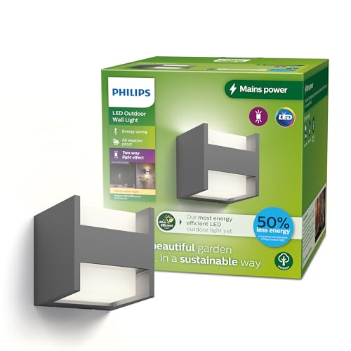 Philips Outdoor Ultra-Efficient Arbour Wandleuchte up/down 3,8W, 2700 Kelvin, IP44 wetterfest, anthrazit von Philips Lighting