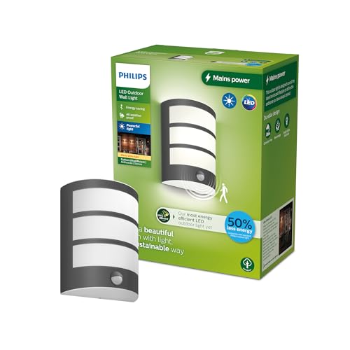 PHILIPS Outdoor Ultra-Efficient Python Wandleuchte 3,8W, Bewegungssensor, 2700 Kelvin, IP44 wetterfest, anthrazit, Antharzit PHILIPS Outdoor Ultra-Efficient Python Wandleuchte 3,8W, Bewegungssensor, 2700 Kelvin, IP44 wetterfest, anthrazit, Antharzit von Philips Lighting