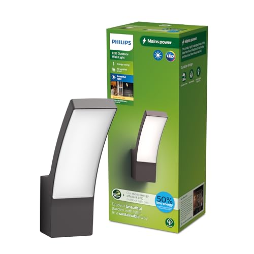 Philips Outdoor Ultra-Efficient Splay Wandleuchte 3,8W, 2700 Kelvin, IP44 wetterfest, anthrazit von Philips Lighting