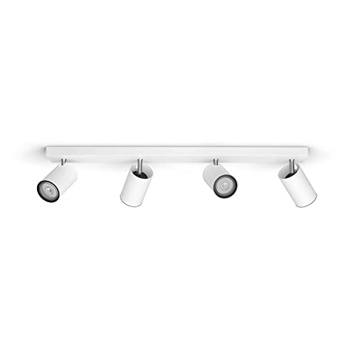 Philips myLiving Kosipo 4-er Deckenspots (4 x 5,5 W), elegante Deckenleuchte mit 4 flexiblen Spots, GU10 Leuchte ohne Leuchtmittel, weiß von Philips Lighting