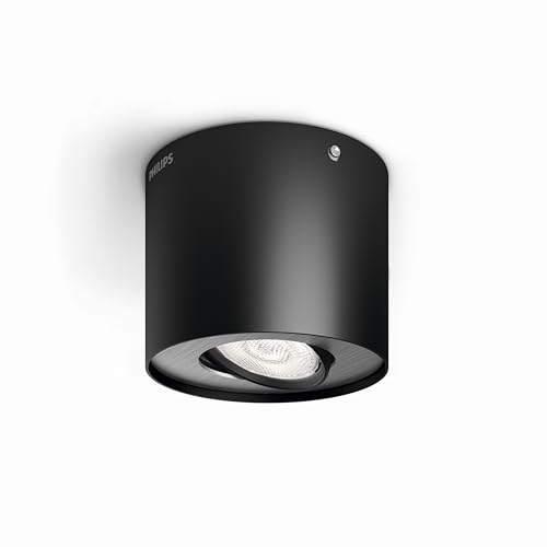Philips myLiving Phase Decken-/Wandspot (4,5 W), dimmbarer LED Spot mit warmweißem Licht, energiesparende Raumbeleuchtung mit langer Nutzlebensdauer, schwarz von Philips Lighting