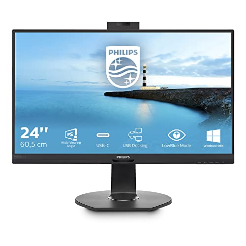 Philips 241B7QUBHEB - 24 Zoll FHD USB-C Docking Monitor, Webcam, höhenverstellbar (1920x1080, 75 Hz, HDMI, DisplayPort, RJ45, USB Hub) schwarz von Philips Monitors