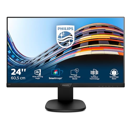 Philips 243S7EHMB - 24 Zoll FHD Monitor, höhenverstellbar (1920x1080, 60 Hz, VGA, HDMI) schwarz von Philips
