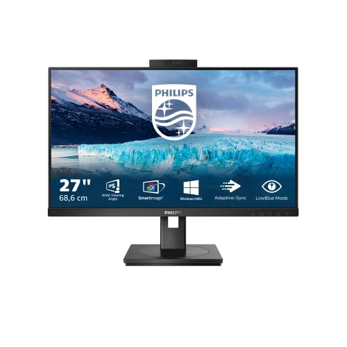 Philips 272S1MH - 27 Zoll FHD Monitor, Webcam, höhenverstellbar, FreeSync (1920x1080, 75 Hz, VGA, DVI, HDMI, DisplayPort, USB Hub) schwarz von Philips