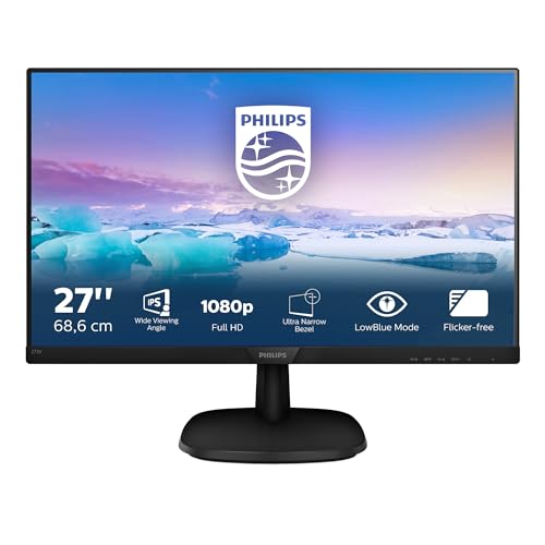 Philips 273V7QJAB - 27 Zoll FHD Monitor (1920x1080, 75 Hz, VGA, HDMI, DisplayPort) schwarz von PHILIPS