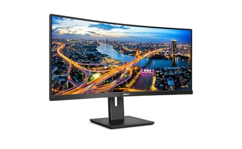 Philips 346B1C - 34 Zoll WQHD Curved USB-C Docking Monitor, höhenverstellbar (3440x1440, 100 Hz, HDMI, DisplayPort, USB-C, RJ45, USB Hub) schwarz von Philips Monitors