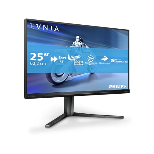 Philips Evnia 25M2N5200U – 25 Zoll Full HD Gaming Monitor, 360 Hz, 1 ms, FreeSync Premium, HDR400 (1920x1080, 2X HDMI 2.0, 1x DisplayPort 1.4, USB Hub) schwarz von Philips Monitors