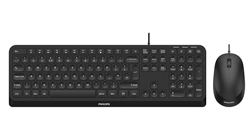 Philips SPT6207B Kabelgebundene USB-Tastatur - Maus-Kombination, Flache Tasten, reduzierter klick-Sound, optische Verfolgung, Multimedia-Tastenkombinationen, Plug-and-Play-PC/Laptop Philips SPT6207B Kabelgebundene USB-Tastatur - Maus-Kombination, Flache Tasten, reduzierter klick-Sound, optische Verfolgung, Multimedia-Tastenkombinationen, Plug-and-Play-PC/Laptop von Philips Monitors
