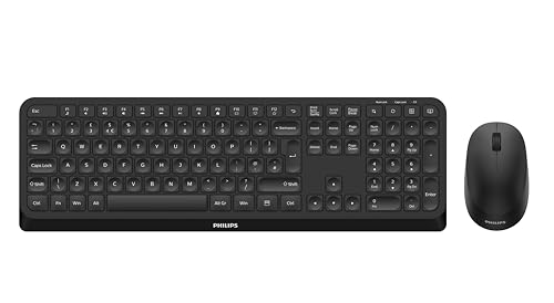 Philips SPT6307B Kabellose USB-Tastatur - Maus-Kombination, flaches Design, reduzierter klick-Sound, optische Verfolgung, Multimedia-Shortcuts, Plug-and-Play-PC/Laptop Philips SPT6307B Kabellose USB-Tastatur - Maus-Kombination, flaches Design, reduzierter klick-Sound, optische Verfolgung, Multimedia-Shortcuts, Plug-and-Play-PC/Laptop von Philips Monitors