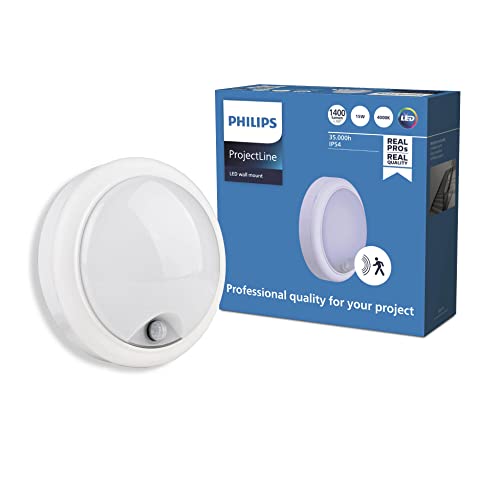 Philips Projectline Wandleuchte, rund, 1400lm, 4000K, mit Sensor, weiß von Philips Projectline