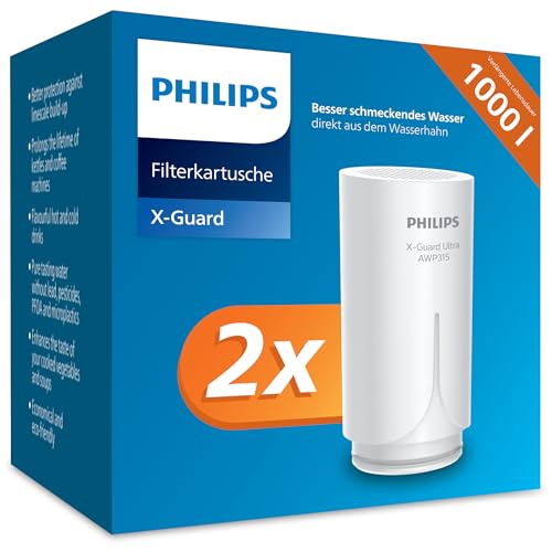 Philips Water Ontap Filterpatrone AWP305P2/10 Microfiltration filtert Sedimente Chlor und andere geschmacksbeeinträchtigende Stoffe 1000 L Filtrationskapazität Doppelpack von Philips Water